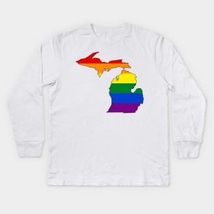 Michigan Pride! Kids Long Sleeve T-Shirt